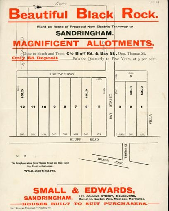 Land sale notice Beautiful Black Rock; 19; D0146 eHive