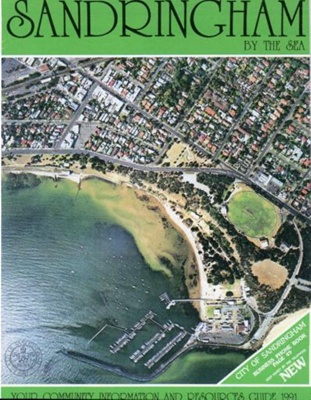 Aerial view of bayside Sandringham and Hampton from the Sandringham Yacht Club to Hampton Station; Sandringham City Council; 1991; P12256
