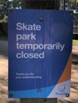 Notice of skatepark closure, Donald McDonald Reserve; Choat, Liz; 2020 May 18; PD3218