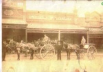 George Simpson and assistants in front of Simpson's butcher's shop, Melrose Street, Sandringham; 1903?; P2540