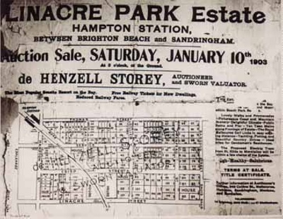 Advertisement for the sale of Linacre Park Estate, Hampton Station; Scott, George; 1903; P1872