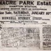 Advertisement for the sale of Linacre Park Estate, Hampton Station; Scott, George; 1903; P1872