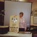Jan Withers displaying new acquisition at Sandringham and District Historical Society meeting; 2008; P5844