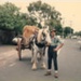 Jim Bisset with his horse, Silver; 1982?; P9001
