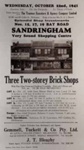Advertising leaflet for auction sale of three shops in Bay Road, Sandringham.; 1941; P1809