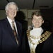 Mayor Anthony Reinhardt and unidentified man; Reynolds, Pauline; 1992; PD3823