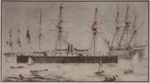 The arrival of the ironclad turret steamship Cerberus in Hobsons Bay, 1871; 1871; P1954