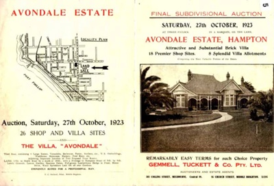 Avondale Estate auction sale notice, 27th October 1923; Gemmell, Tuckett & Co.; 1923; P9770
