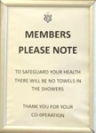 Notice during the pandemic no towels available, Victoria Golf Club; Choat, Steve; 2020 May 13; PD3158