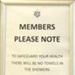 Notice during the pandemic no towels available, Victoria Golf Club; Choat, Steve; 2020 May 13; PD3158