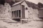 Bathing box, Hampton beach; c. 1948; P2504