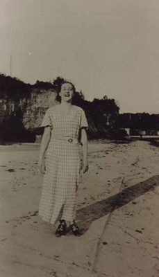 Woman on Black Rock beach; Neil, Fred W.; Betw. 1931 and 1934; P0806