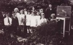 Group of choldren at home of Florence Emily Bates, choir mistress of St Agnes Church, Black Rock; 1932; P1388