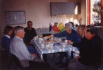 Tea party to welcome back Alan Jones from overseas trip; Utting, Peg; 1997 Sept.; P3074-3