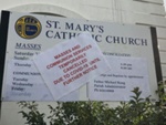 Notice of cancelled services, St. Mary's Catholic Church, Hampton; Choat, Liz; 2020 Apr. 3; PD3152