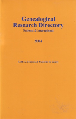 Genealogical research directory, national and international; Johnson, Keith A.; 1990-2004; S0017