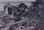 Destruction of the boatsheds at Woods Rock by fire Tuesday 8 August 1972; 1972; P0593