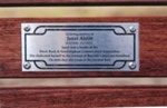 Unveiling of seat with plaque in memory of Janet Ablitt, President of the Black Rock and Sandringham Conservation Association (BRASCA); Black, Norman; 2015 Apr. 18; P9517