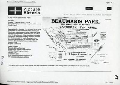 Beaumaris Park, the beauty spot of Victoria; T. Jacques Martin and Co.; 190-.; P12424