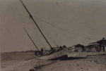The yacht Thistle washed ashore at Hampton after storm; 1928?; P0825