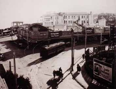 Tram negotiating corner of Bay Road and Station Street, Sandringham; Yourn, S. J.; 1935; P1469