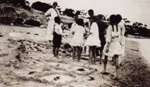 Group of children on Hampton beach; Awburn, Claude Frederick; 193-?; P1880
