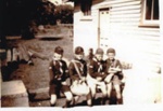 1st Hampton Cubs outside Scout Hall, Willis Lane; Venn family; 1949; P12348