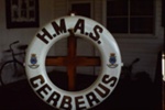 HMAS Cerberus lifebuoy; Charlesworth, Peter; 1989; P4074
