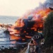 Fire at Keefers boatshed; Scott, George; 1984; P2861