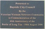 Vietnam War memorial plaque, Basterfield Park, Dane Road, Moorabbin; Nilsson, Ray; 2007; P8193