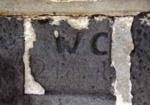 Prisoner's headstone in Hampton sea wall; Disney, Graeme; 1996; P2999