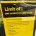Product limit notice during the COVID-19 pandemic, Woolworths; Choat, Liz; 2020 Apr. 19; PD3200