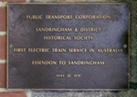 Commemorative Plaque, Sandringham Railway Station; Amiet, John; 2020 May 5; PD3065