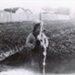 Helene Ralph in market garden behind Ralph's dairy; 1938?; P12418