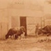 Yard of the Hampton Hotel, Louise Schmidt at left with wheelbarrow; c. 1906; P0050