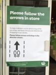 Notice asking customers to follow the arrows, Woolworths Metro; Choat, Liz; 2020 May 20; PD3277