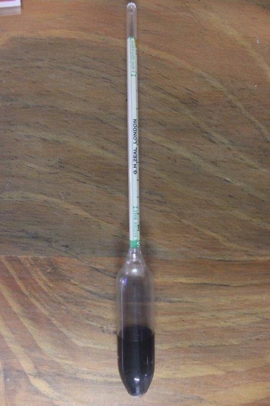 Hydrometer, G.H.Zeal, London. Used in buttermaking. Measures the