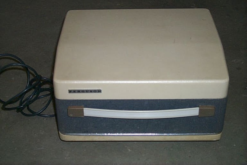 Tape recorder, (1), reel to reel by Ferguson detachable lid and one