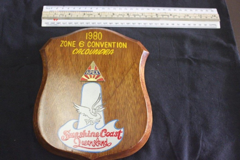 Plaque, APEX Zone 6 Convention, Sunshine Coast Queensland; 13599 eHive