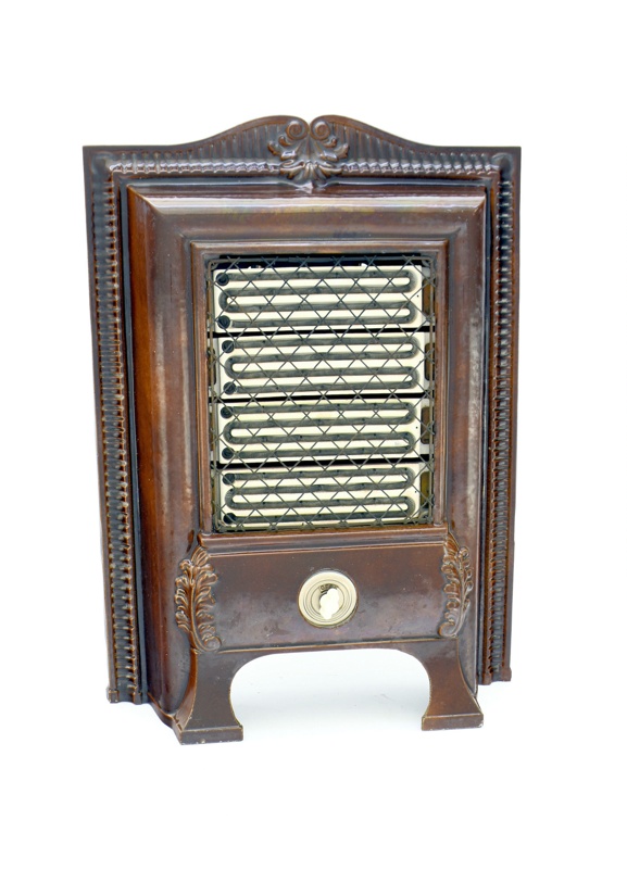 Trade Mark Brown Enameled Cast iron Frame Electric Heater; Trade Mark